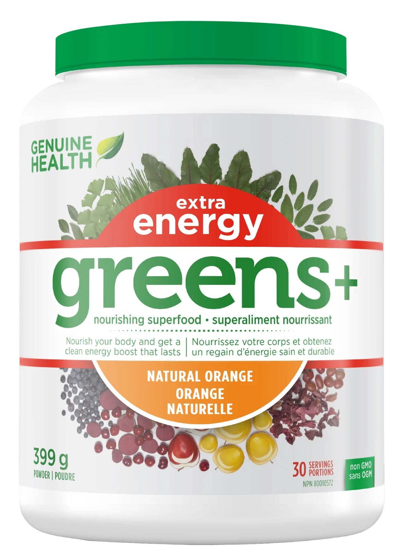 GENUINE HEALTH Greens+ Extra Energy (Orange - 399 gr)