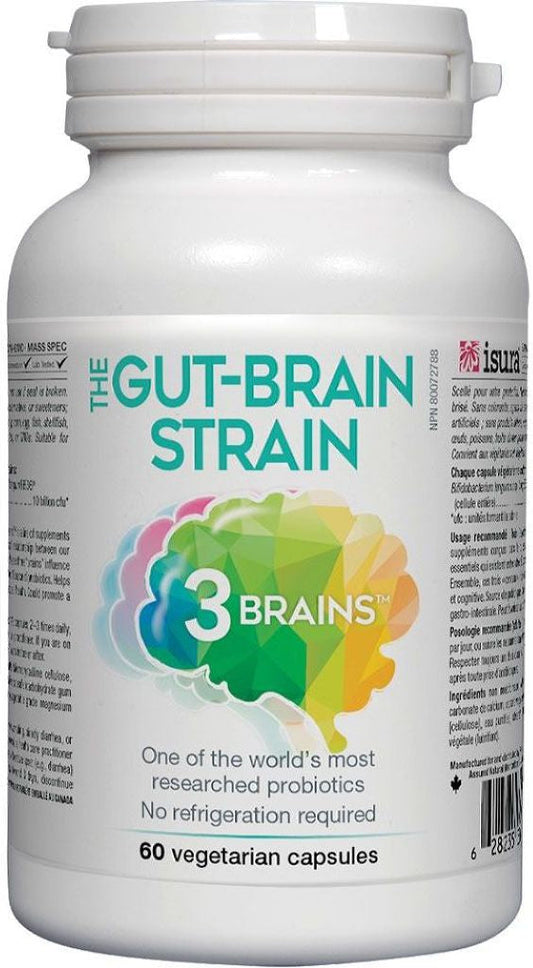 3 BRAINS Gut Brain Probiotic (Shelf Stable - 60 veg caps)