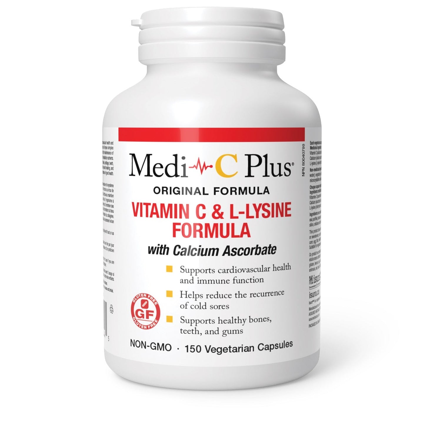 Medi-C Plus Vitamin C & L-Lysine with Calcium Ascorbate (150 veg caps)