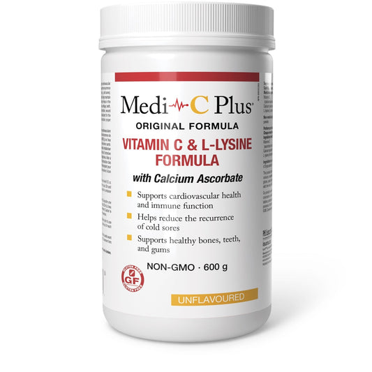 Medi-C Plus Vitamin C & L-Lysine with Calcium Ascorbate (Unflavoured - 600 g)