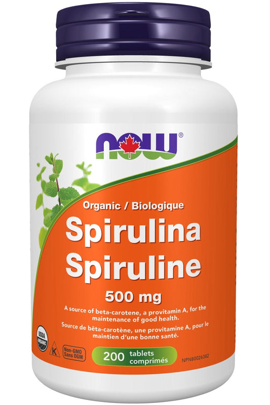 NOW Organic Spirulina (500 mg - 200 Tablets)