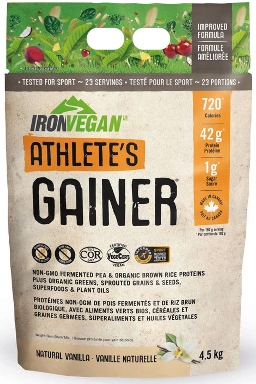 IRON VEGAN Athletes Blend Gainer  (Vanilla - 4.5 kg)